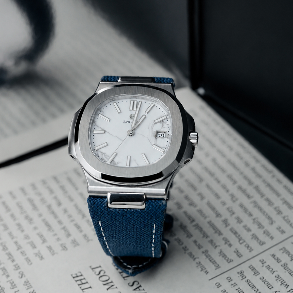 ENITON 38mm Stone Dial Composi - đánh giá và giá Canvas Strap Watch